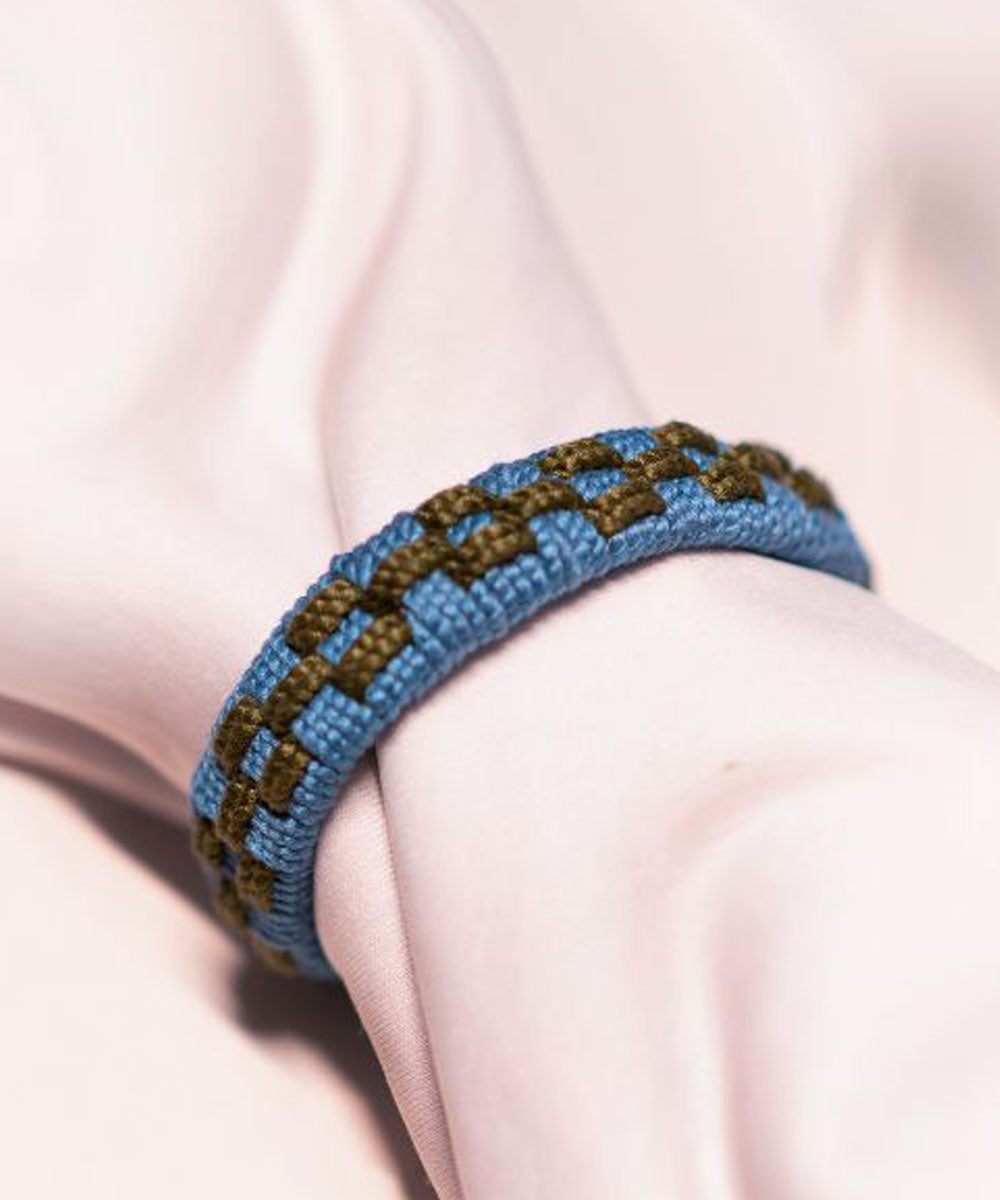 Cyan green blue handmade thread rakhi braclets