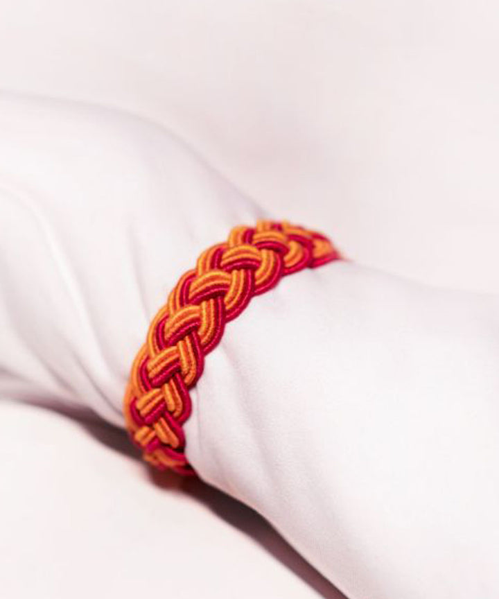 Red yellow handmade thread rakhi braclets