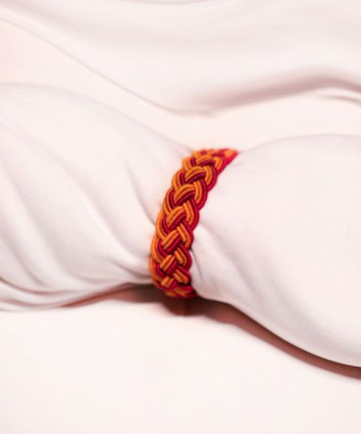 Red yellow handmade thread rakhi braclets