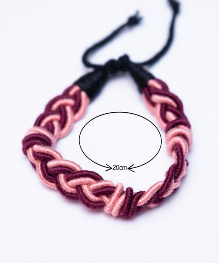Purple pink handmade thread rakhi braclets