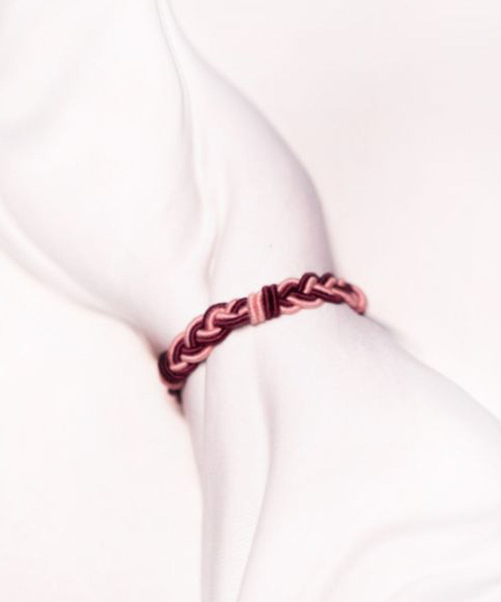 Purple pink handmade thread rakhi braclets