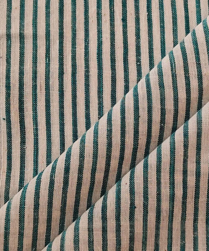 Cyan green cream handloom cotton khadi fabric