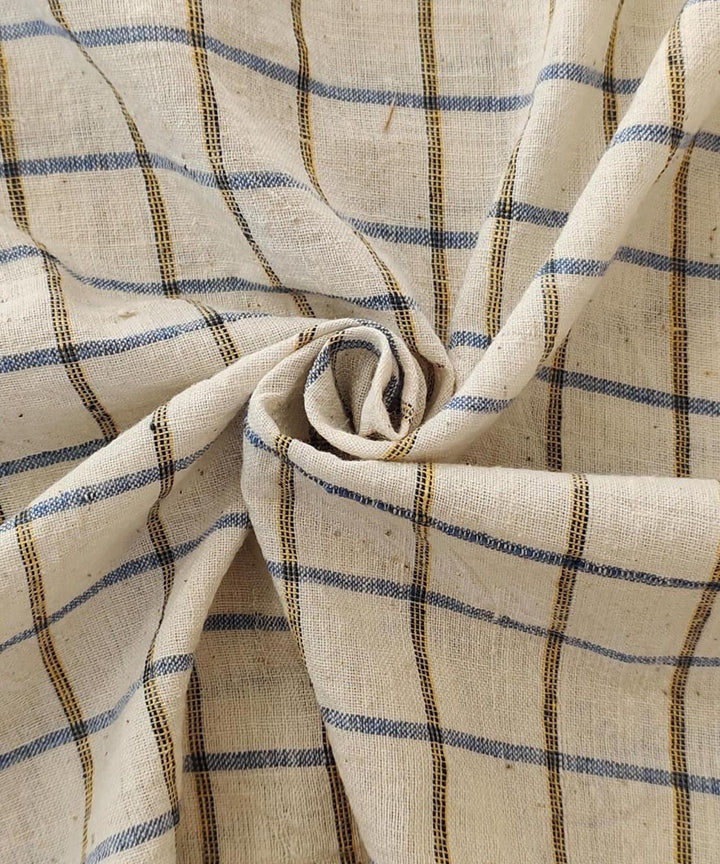 Blue grey handwoven cotton khadi fabric