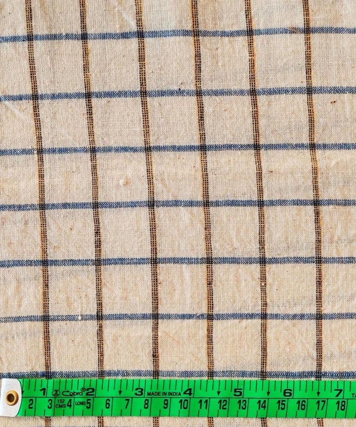 Blue grey handwoven cotton khadi fabric