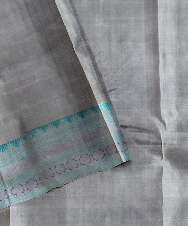 Grey handwoven kanchi silk saree