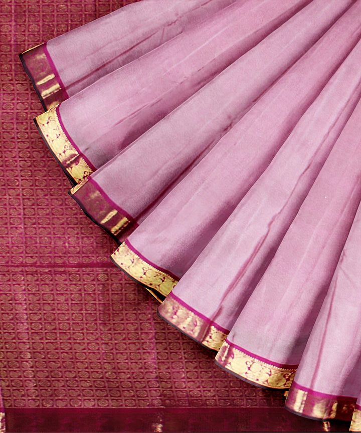 Pink handloom kanchi silk saree