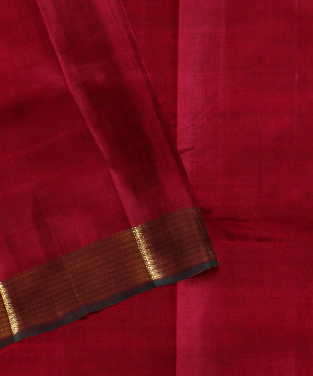 Orange handwoven kanchi silk saree