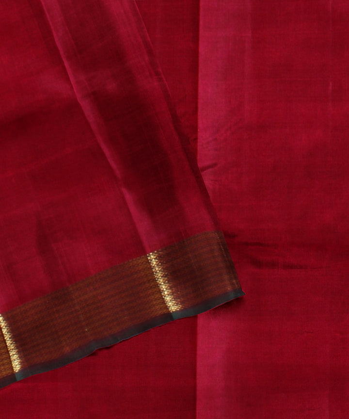 Orange handwoven kanchi silk saree