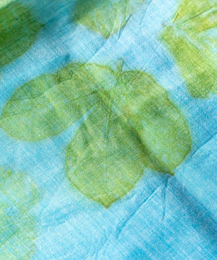 Soft indigo cotton blue dyed liquid extracts of indigo print saree