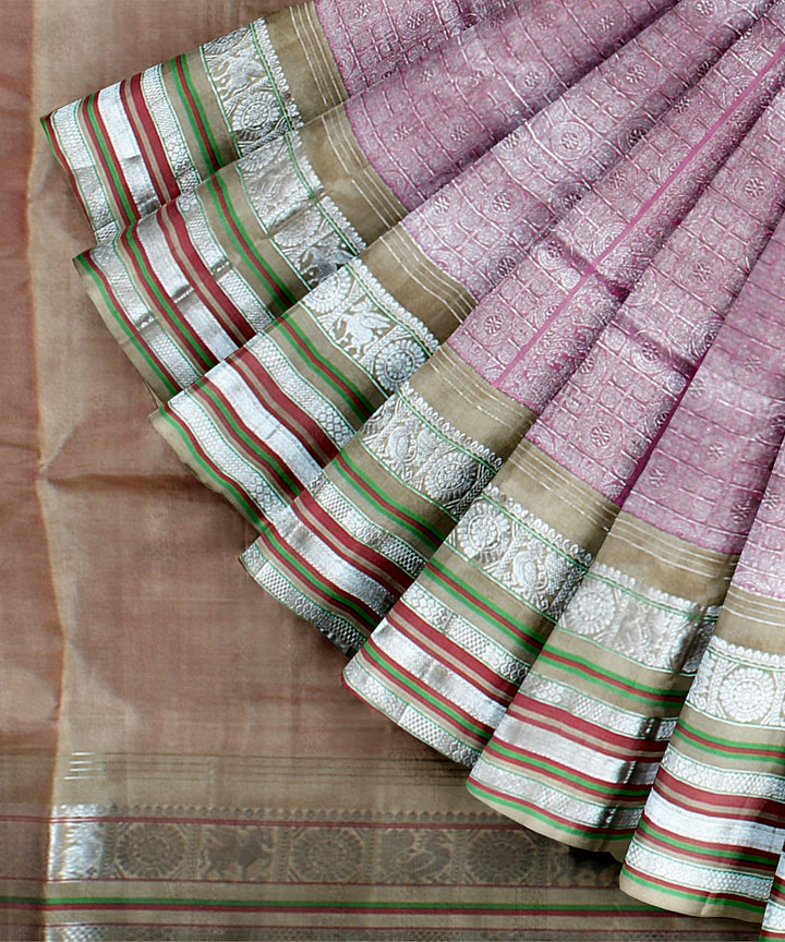 Pink handloom venkatagiri silk saree