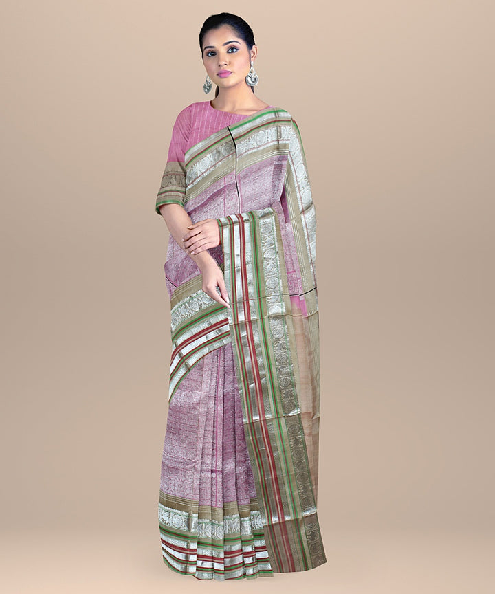 Pink handloom venkatagiri silk saree