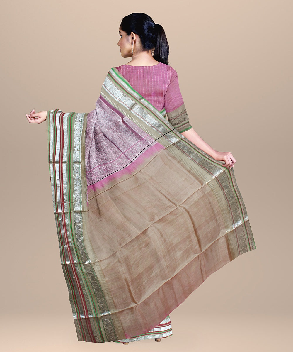 Pink handloom venkatagiri silk saree