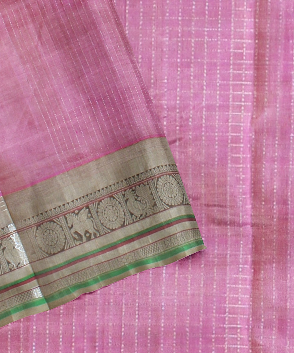 Pink handloom venkatagiri silk saree