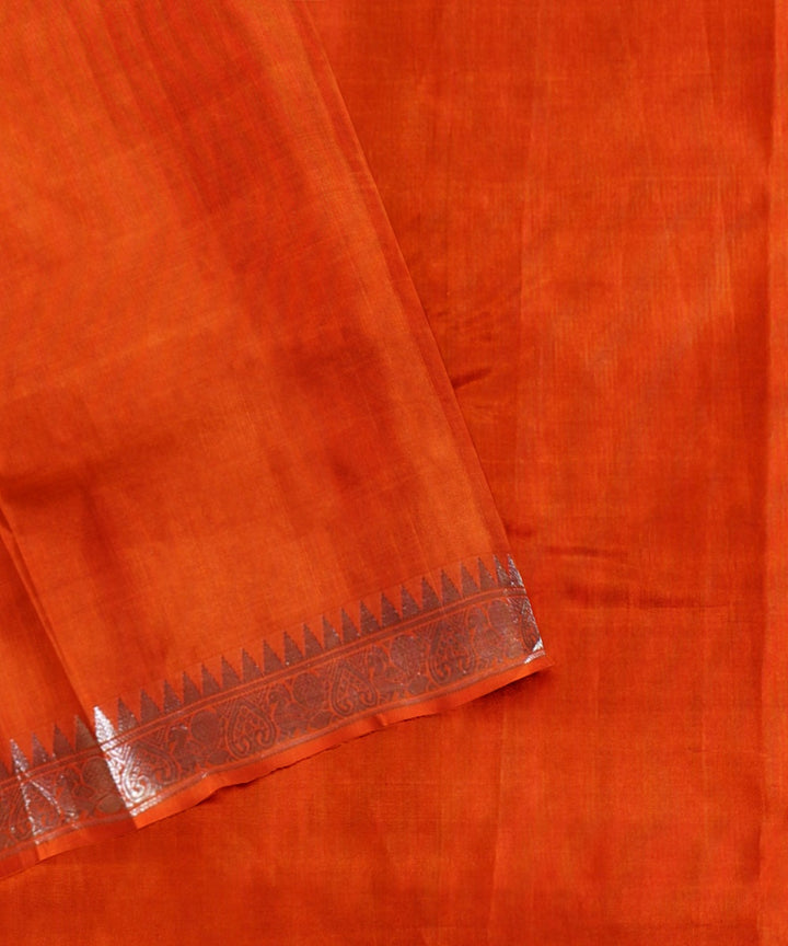 Yellow orange handwoven venkatagiri silk saree