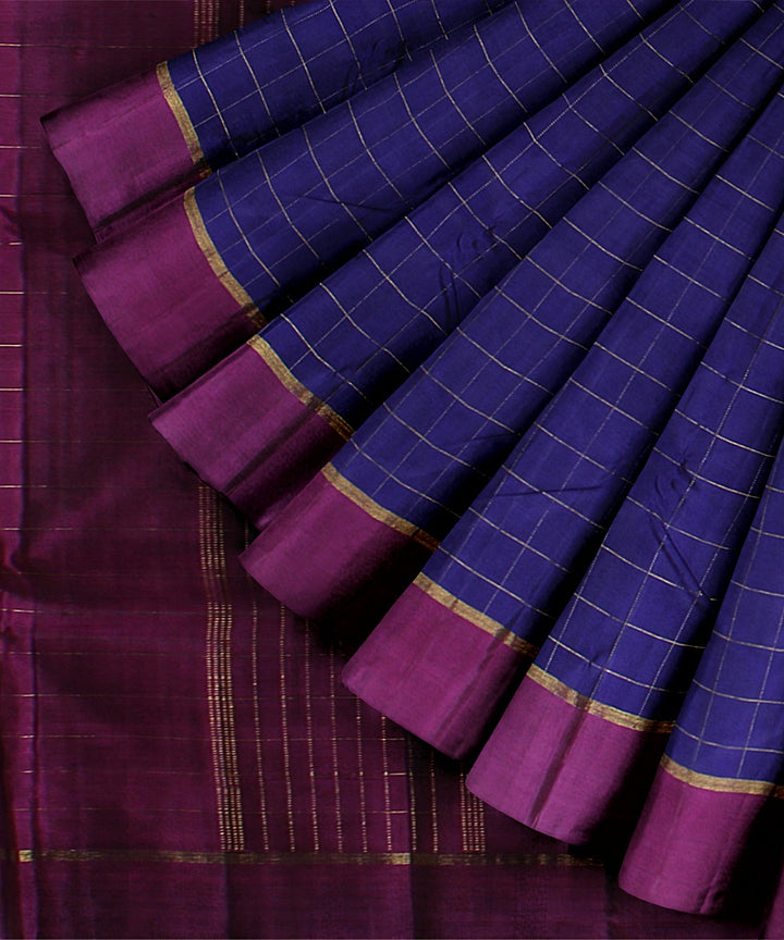 Purple wine handwoven kanchi silk saree