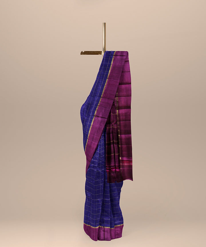 Purple wine handwoven kanchi silk saree