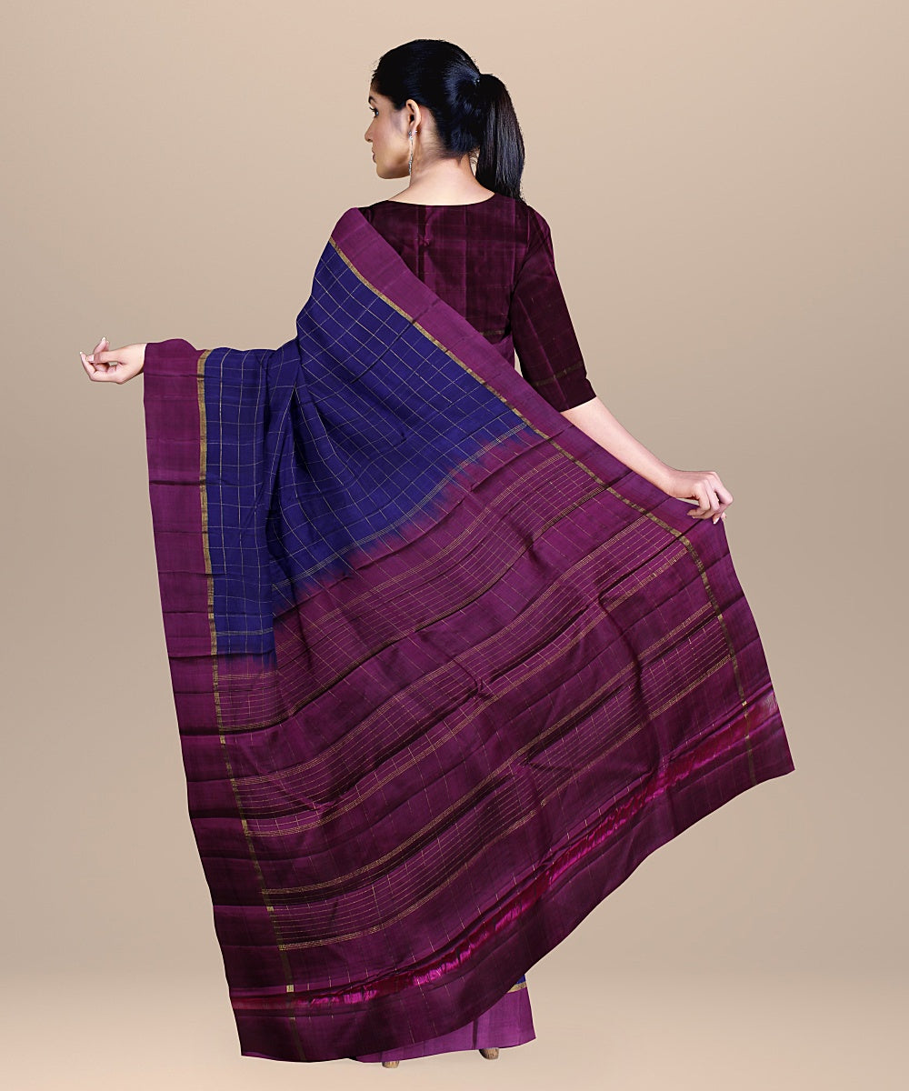 Purple wine handwoven kanchi silk saree