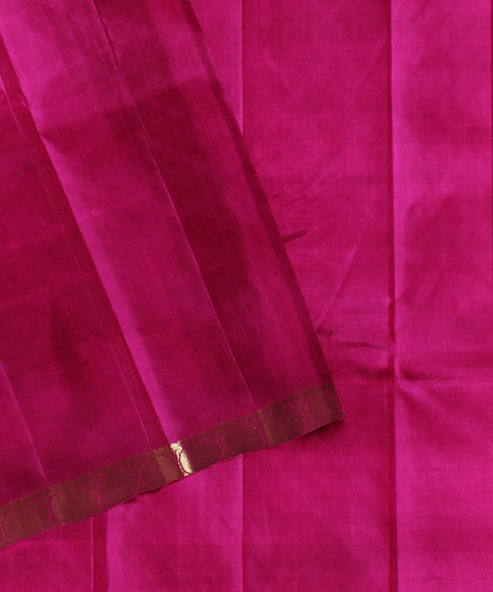 Red pink handwoven kanchi silk saree