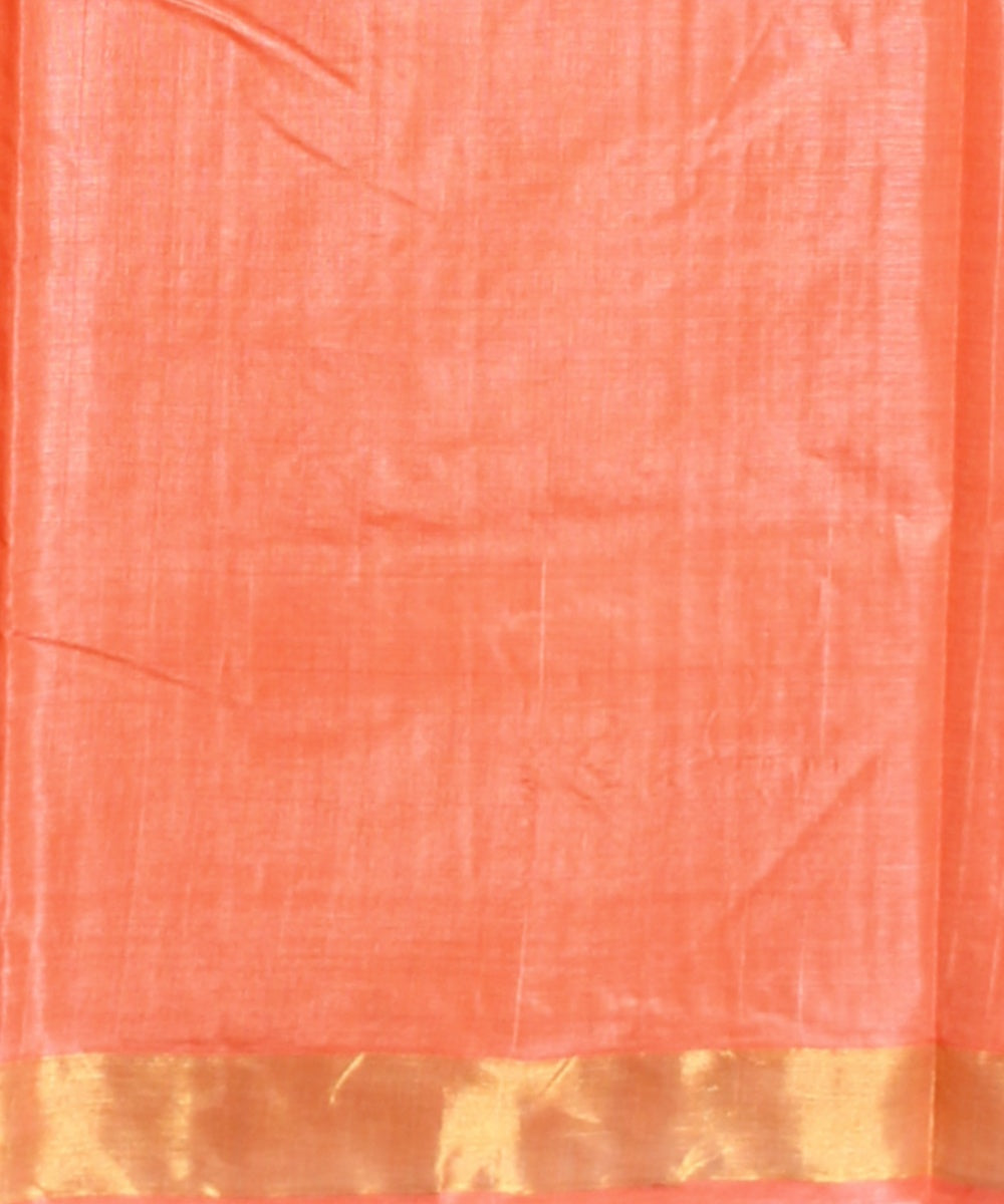 Orange black cyan golden tussar silk handwoven chhattisgarh saree