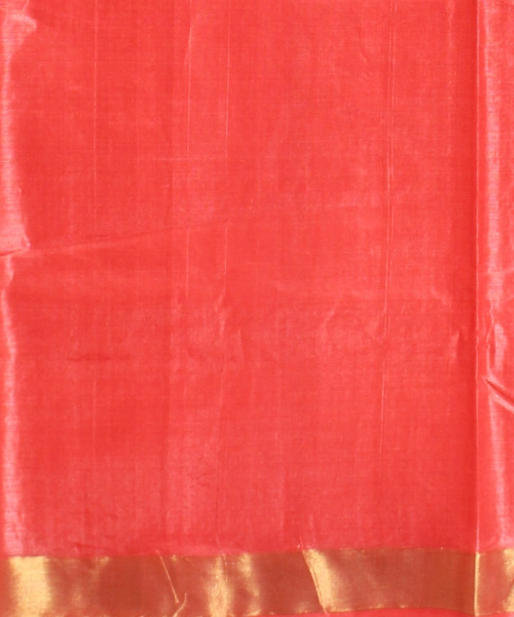 Orange golden tussar silk handwoven chhattisgarh saree