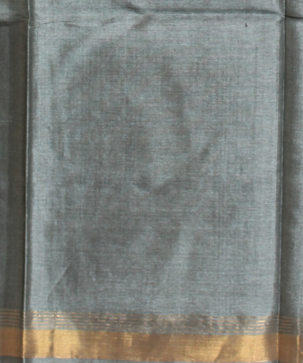 Grey golden tussar silk handwoven chhattisgarh saree