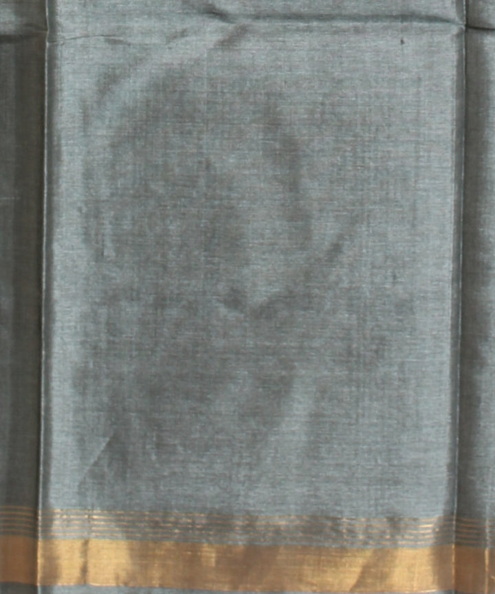 Grey golden tussar silk handwoven chhattisgarh saree