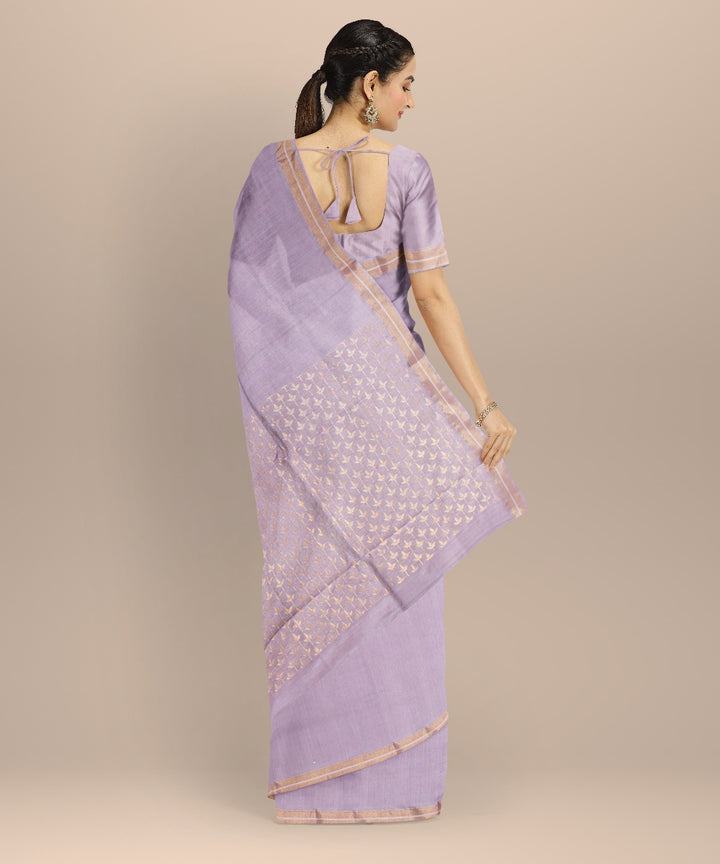 Lavender tussar silk handwoven chhattisgarh saree