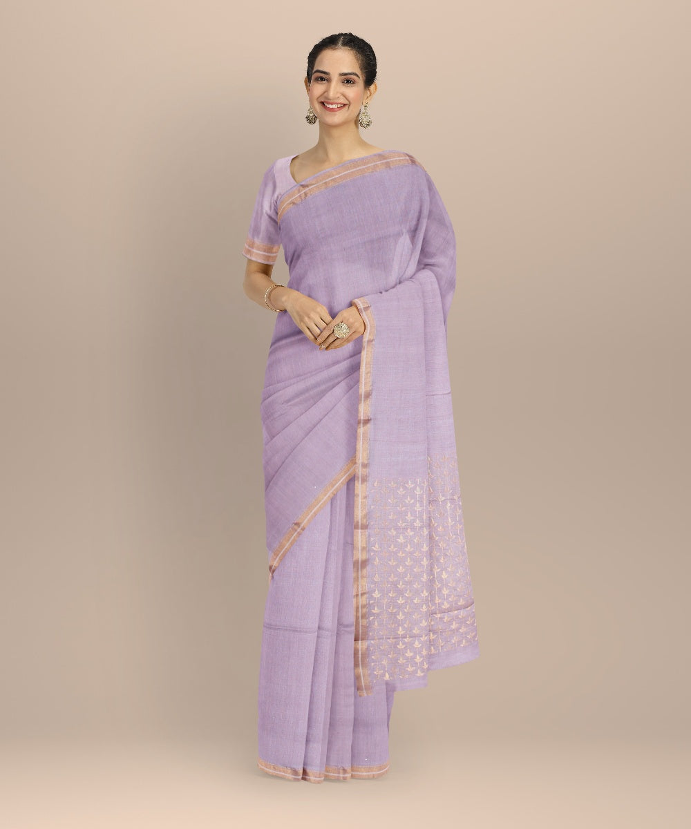 Lavender tussar silk handwoven chhattisgarh saree