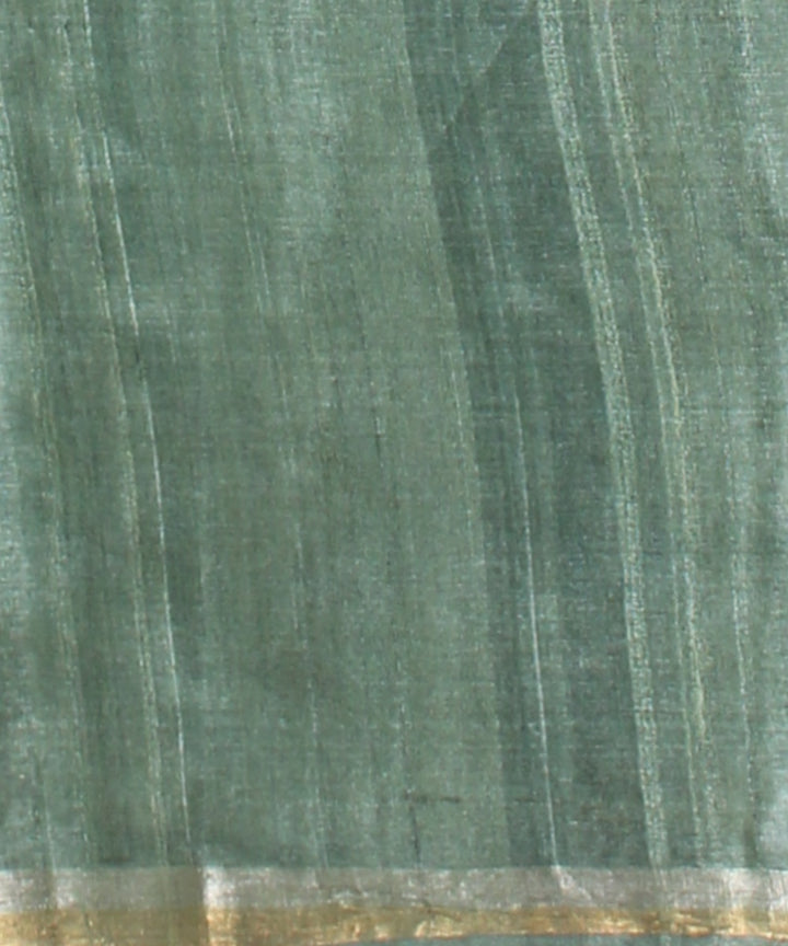 Dark green tussar silk handloom chhattisgarh saree