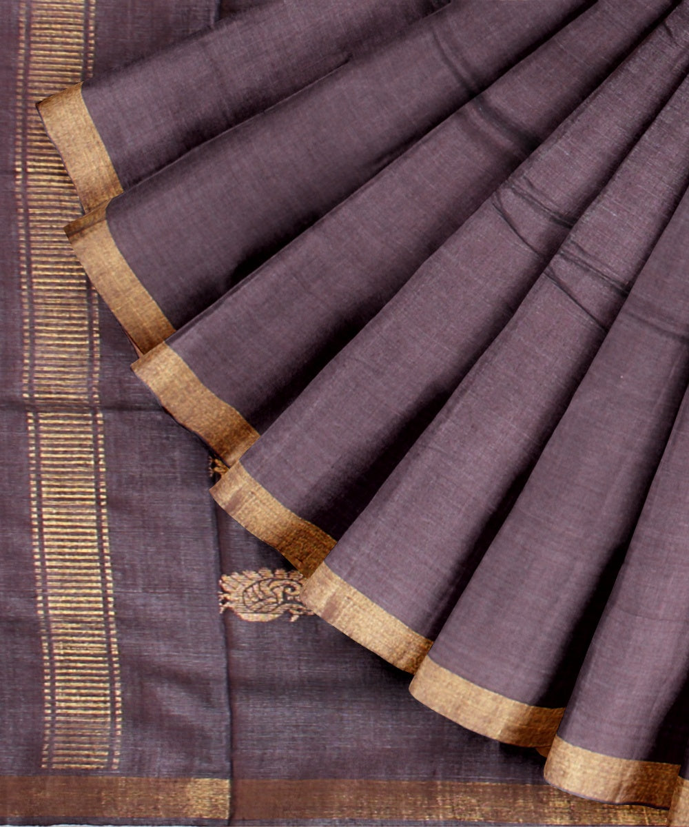 Violet tussar silk handwoven chhattisgarh saree