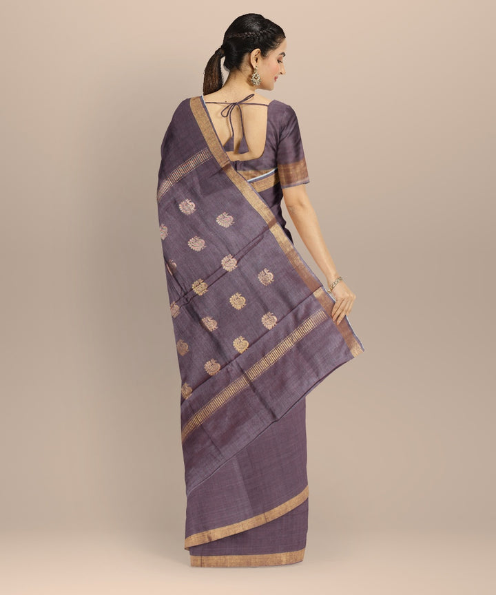 Violet tussar silk handwoven chhattisgarh saree