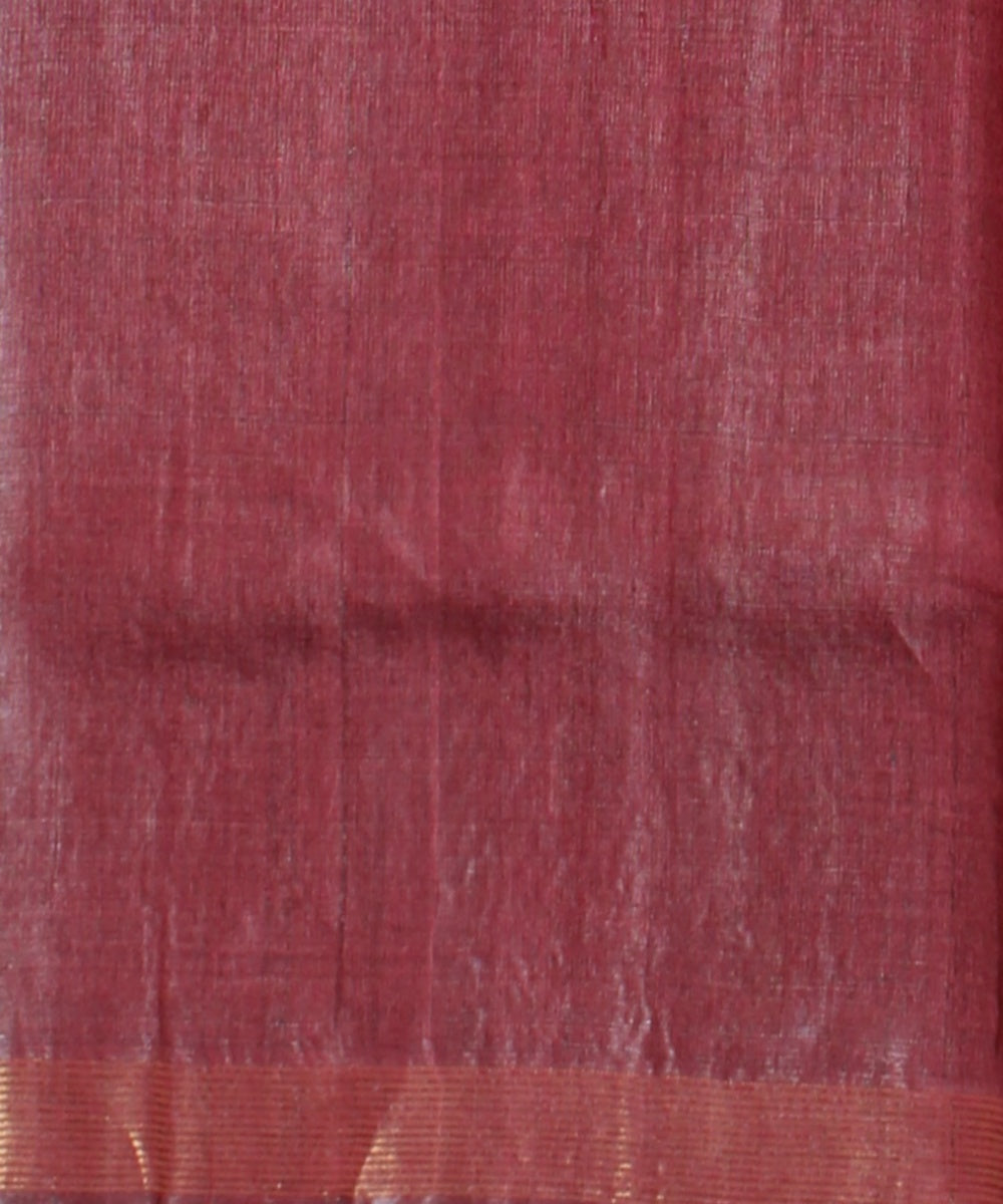 Maroon tussar silk handwoven chhattisgarh saree