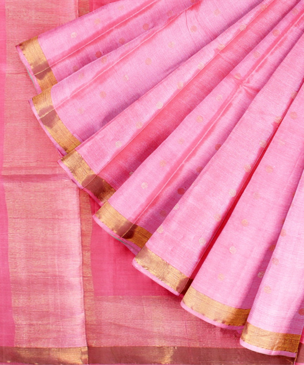 Pink tussar silk handloom chhattisgarh saree