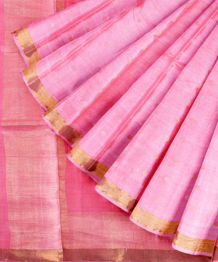 Pink tussar silk handloom chhattisgarh saree