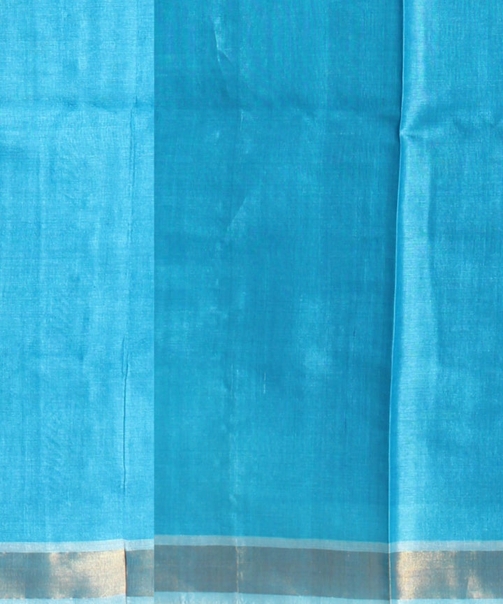 Sky blue tussar silk handwoven chhattisgarh saree