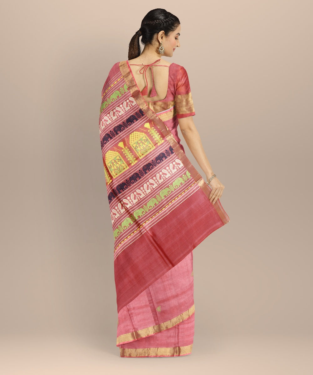 Brown tussar silk handwoven chhattisgarh saree