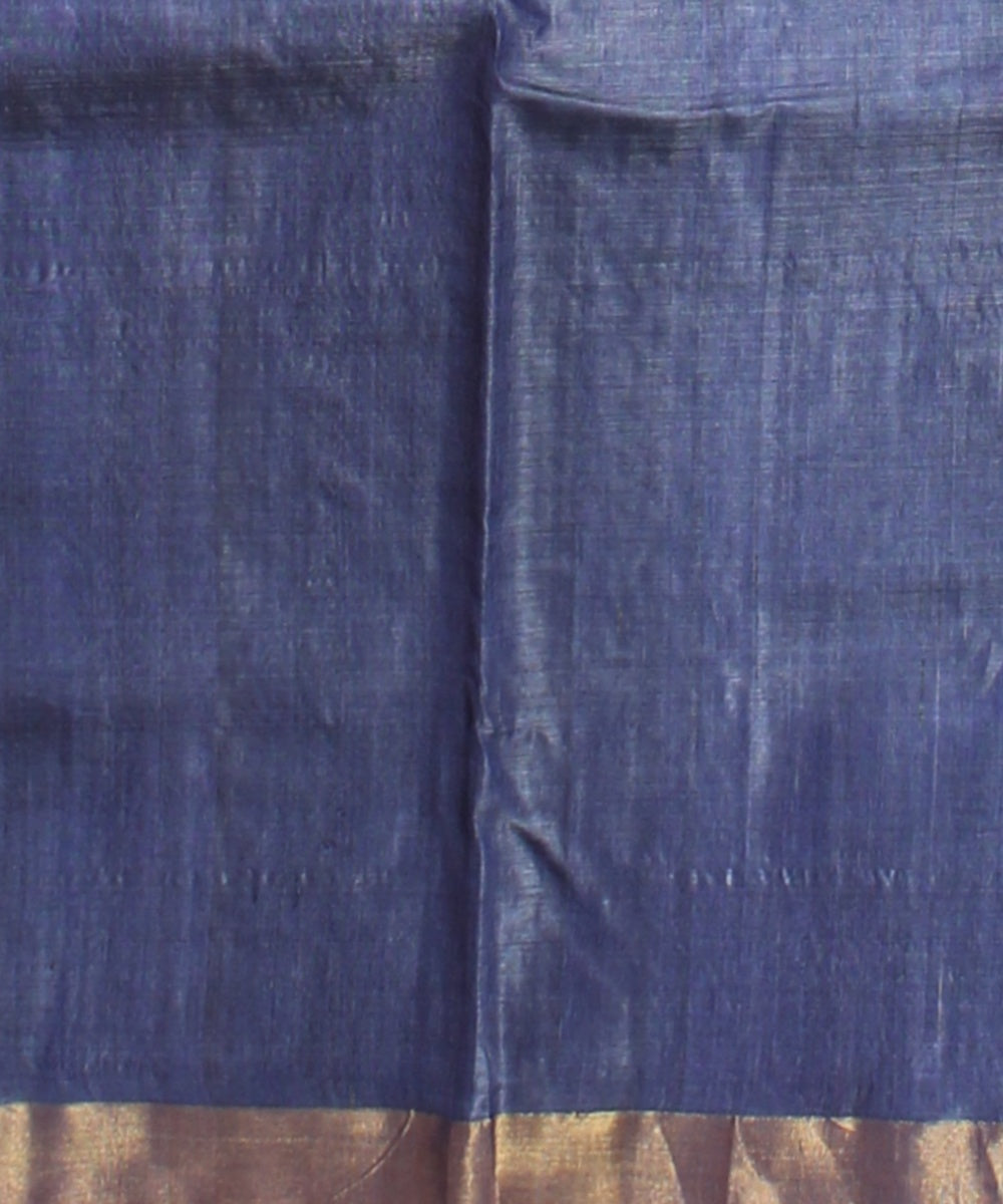 Navy blue tussar silk handloom chhattisgarh saree