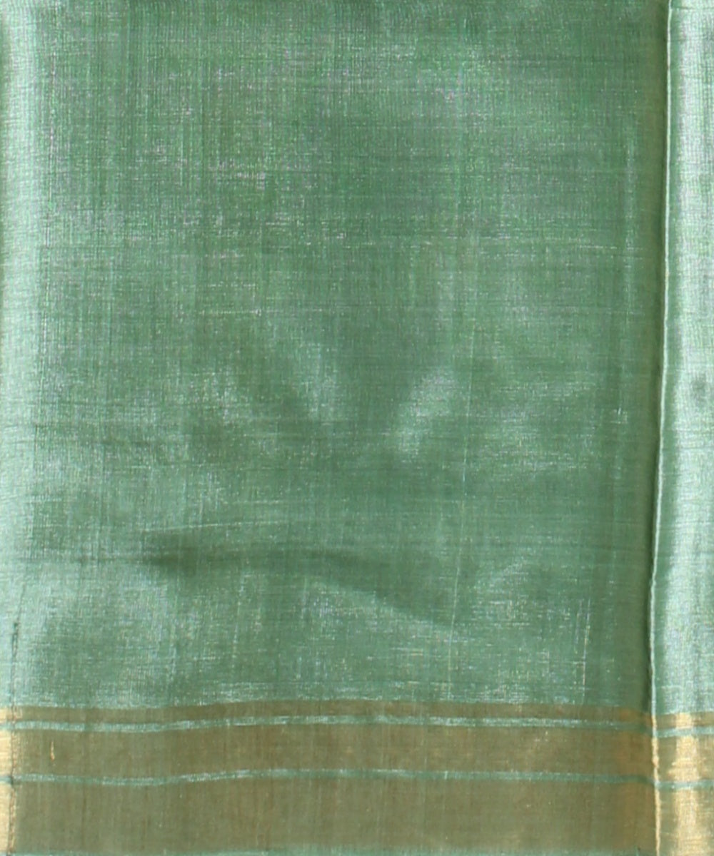 Olive green tussar silk handwoven chhattisgarh saree