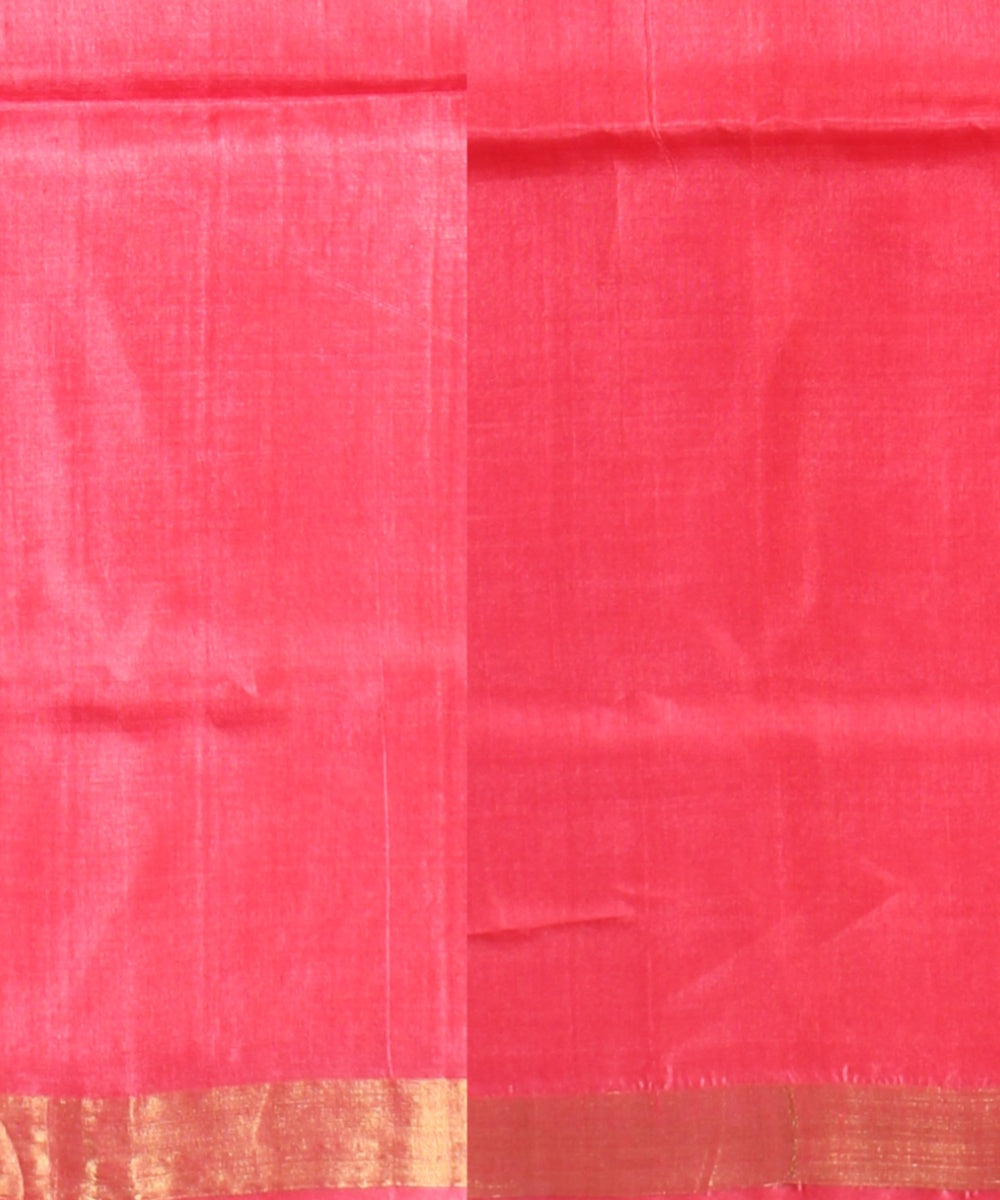 Pink tussar silk handwoven chhattisgarh saree