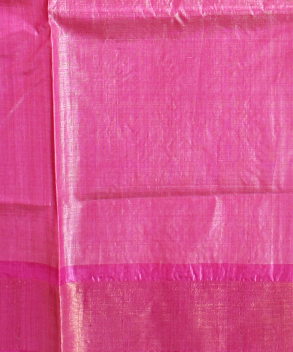 Beige pink tussar silk handwoven chhattisgarh saree