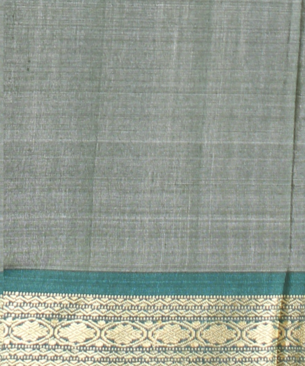 Beige green tussar silk handwoven chhattisgarh saree