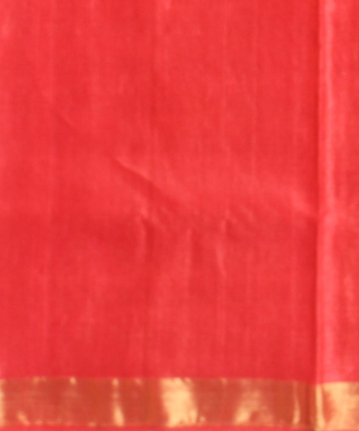 Orange handwoven tussar silk chhattisgarh saree