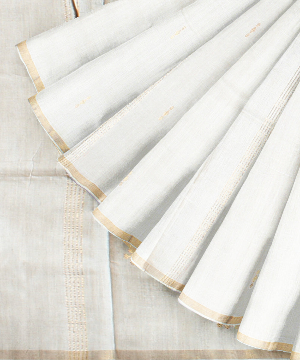 Beige tussar silk handloom chhattisgarh saree