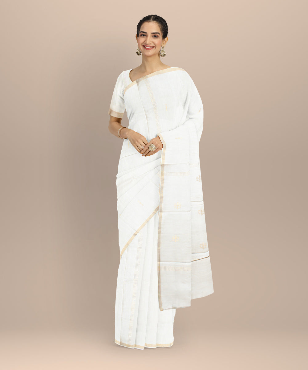 Beige tussar silk handloom chhattisgarh saree