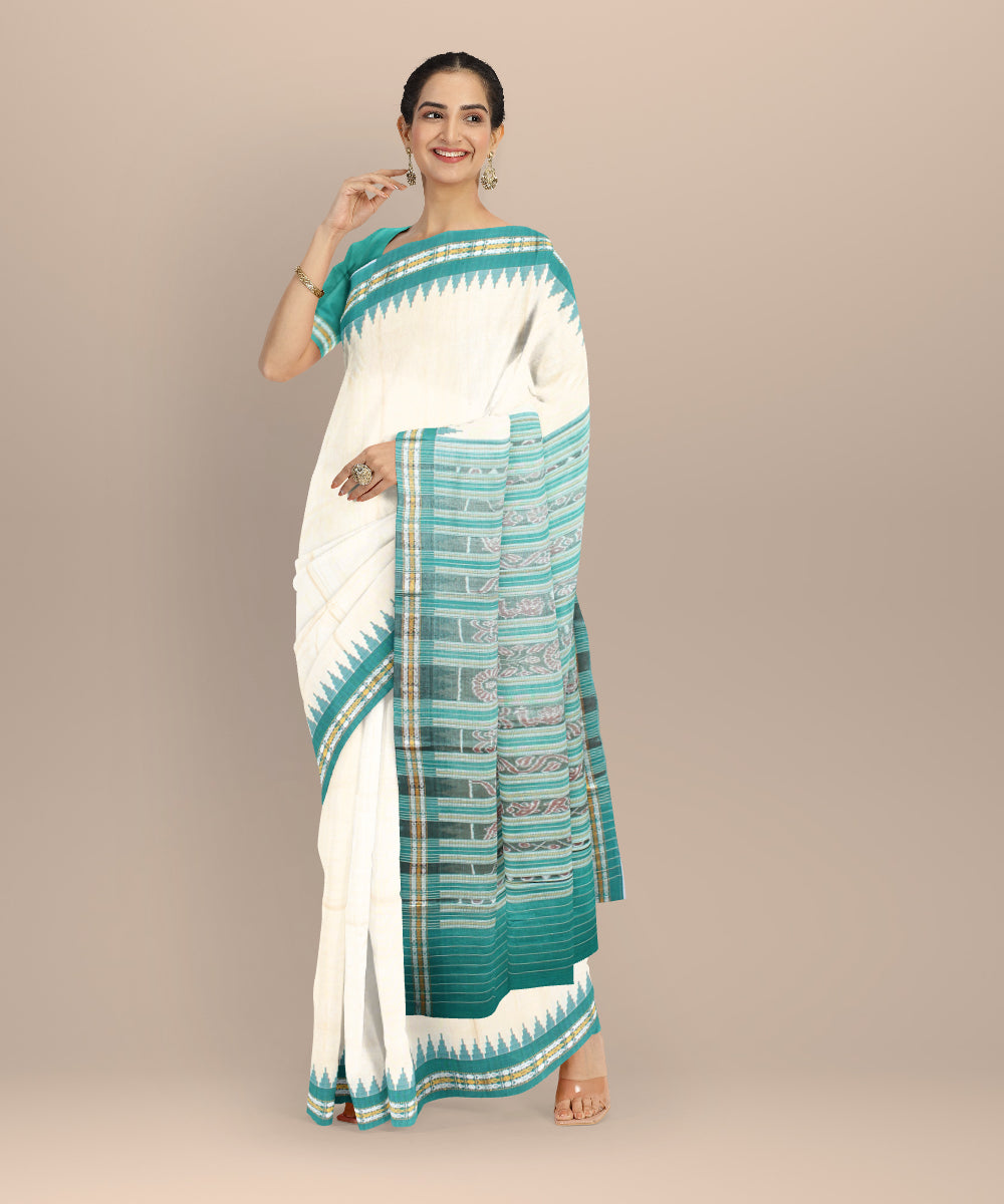 Cream tussar silk handwoven chhattisgarh saree