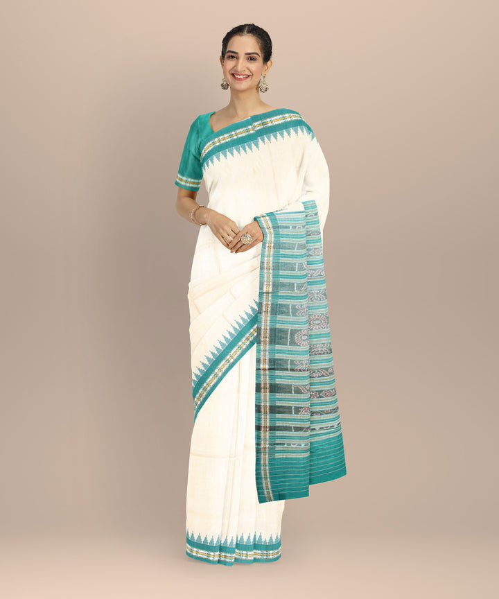 Cream tussar silk handwoven chhattisgarh saree