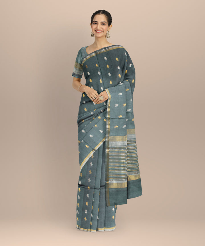 Grey tussar silk chhattisgarh handloom saree