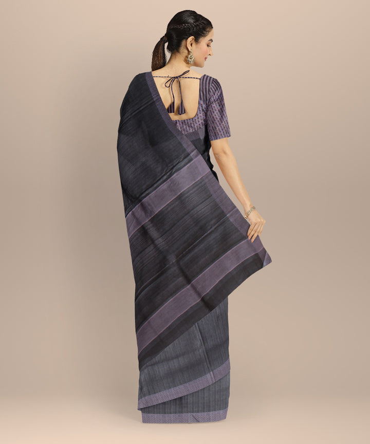 Grey tussar silk handwoven chhattisgarh handloom saree