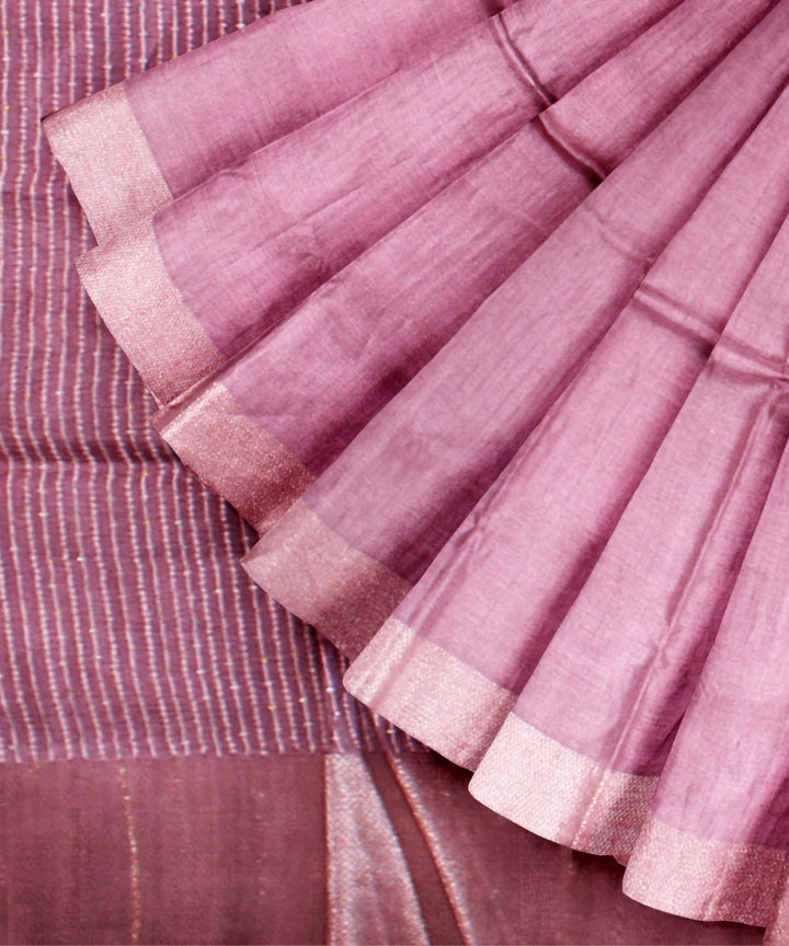 Pink tussar silk handwoven chhattisgarh saree