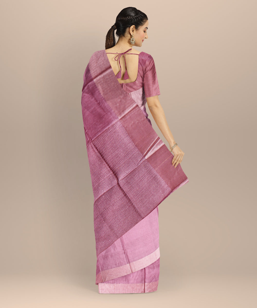 Pink tussar silk handwoven chhattisgarh saree